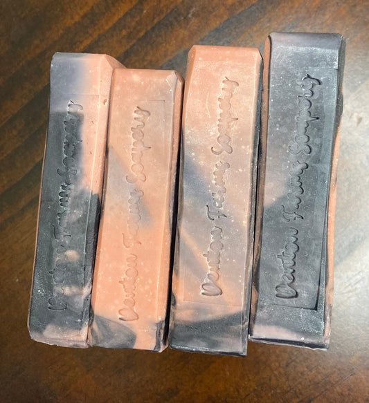 Rose clay + charcoal unscented goat milk soap